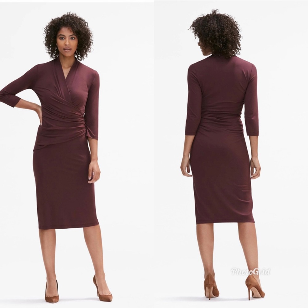 MM Lafleur Casey Wrap Dress Chestnut Size Small